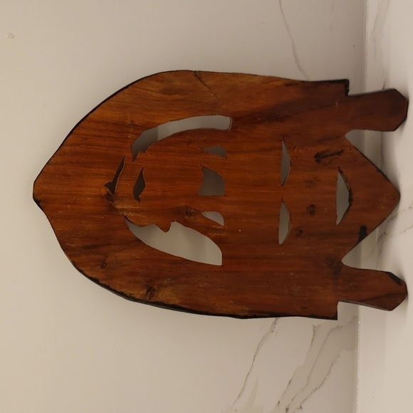 𝅺african wood mask Wall hanging elephant on top face bottom - Picture 8 of 11